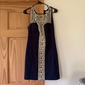 Lily Pulitzer navy and gold dress